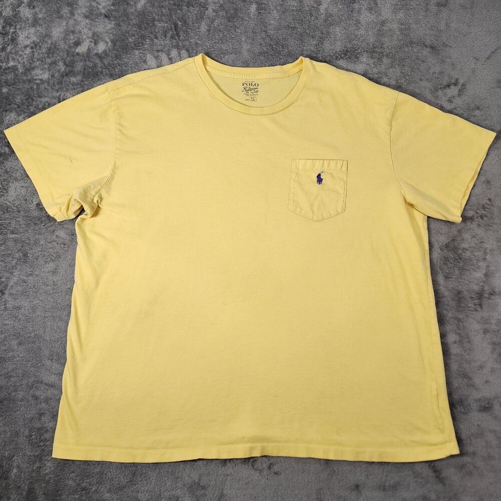 Polo Ralph Lauren Crewneck T Shirt Men's XL Classic Fit Blue Pony Logo Pocket - Picture 2 of 10